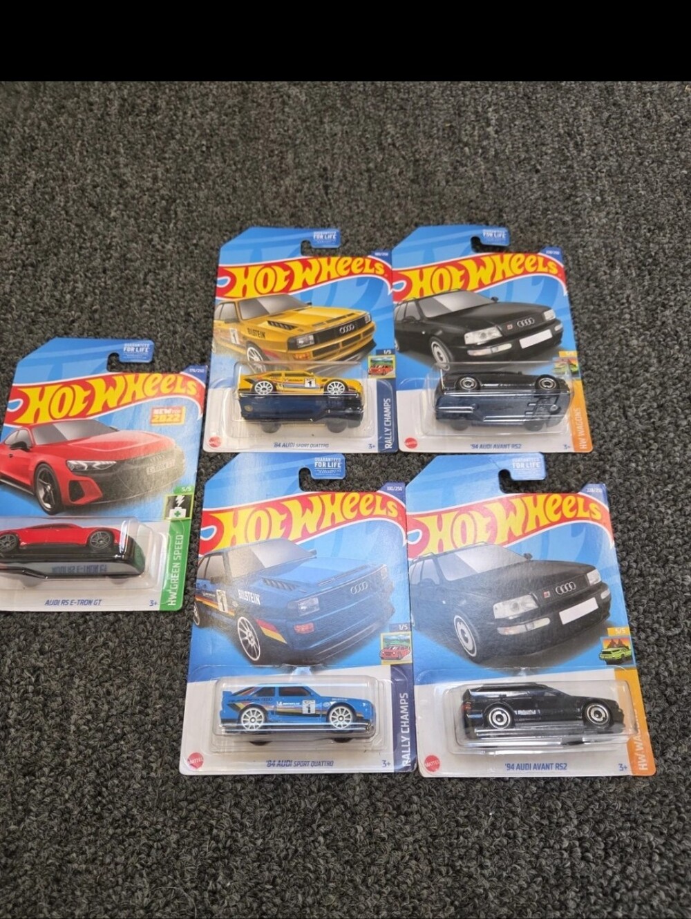 Assorted Die-Cast Toy Cars - Blue, Black, Red, Yellow 5 Cars
